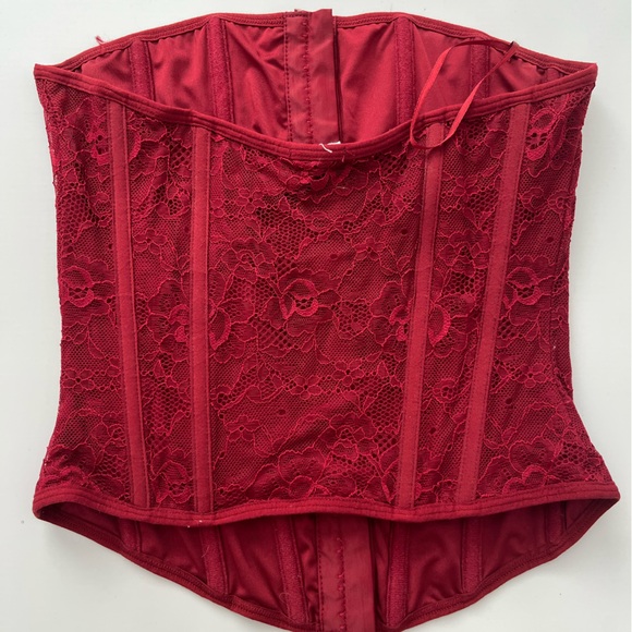 Valentines Garage Burgundy Lace Shapewear Corset - Picture 3 of 8